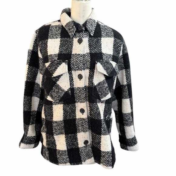 Nili Lotan Monochrome Checkered Utility Jacket